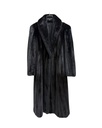 Natural Llama Female Mink Coat (Reversible Rainwear) with Shawl Collar & Open Sleeves