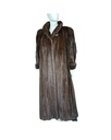 Gorgeous Pre-Owned Female Mahogany Mink Coat with Wing Tip Collar & Turned Cuffs 