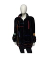 Sheared Beaver Fur Bomber Jacket with Multicolor Inserts