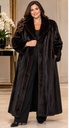 Full-Length Black Ranch Split Mink Fur Coat