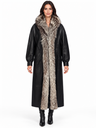 Full Lenght Nappa Lamb leather w/ Silver Fox Tuxedo size M