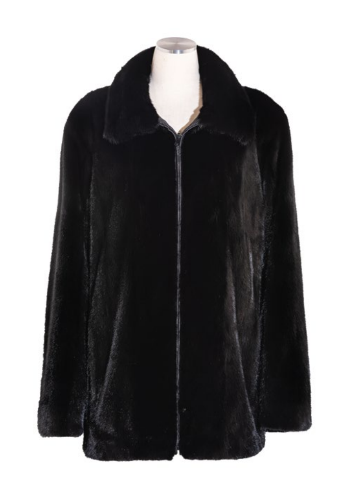 おっちきvelours fire men mods coat black 32” Men's Mink Zip-Up
