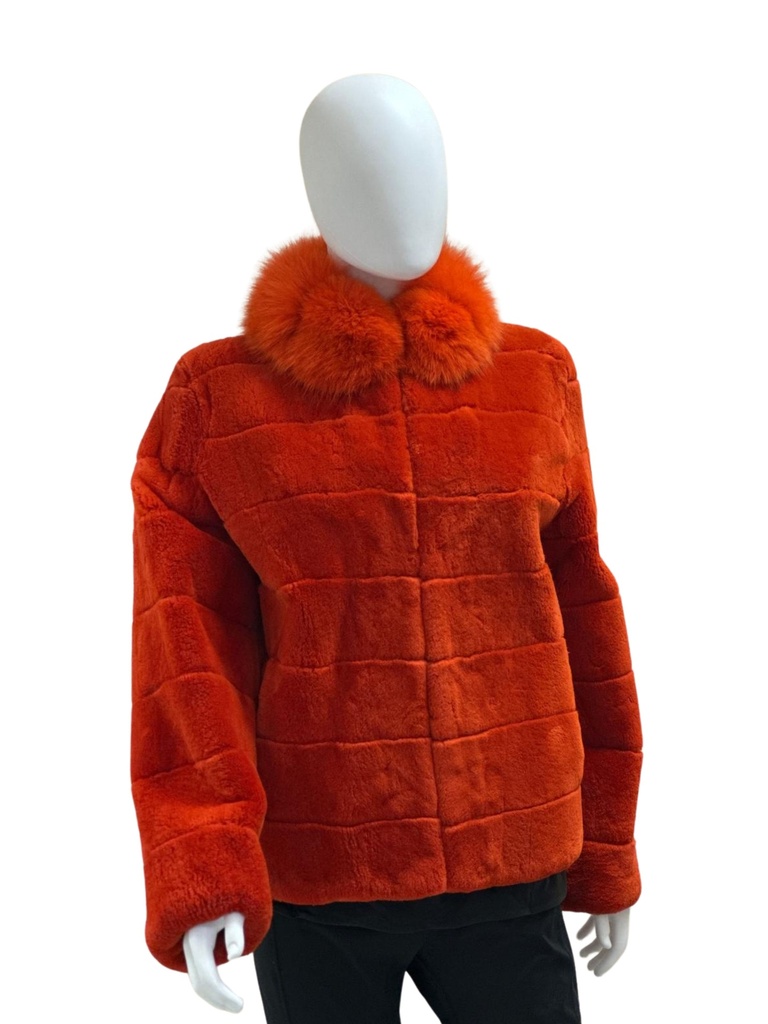 Ombré Red Sheared Beaver with Fox | Koslow's North Dallas Furs